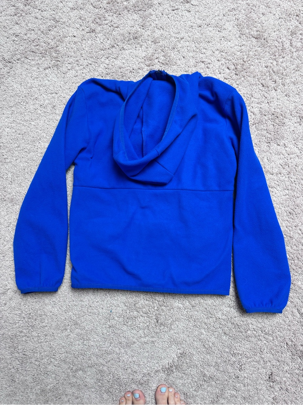 Patagonia north face boys micro fleece blue gray jacket pullover zip sweatshirt - Picture 3 of 5